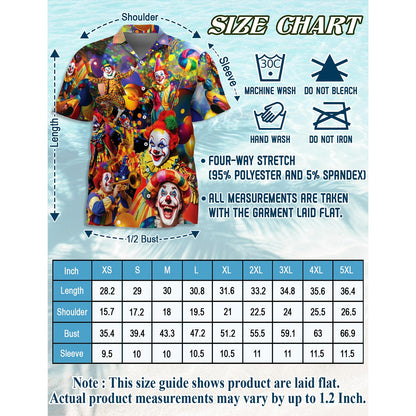 Funny Clown Hawaiian Shirt for Men, Button Down Aloha Shirt - Azhawaiian