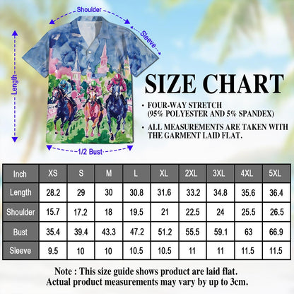Funny Horse Racing Hawaiian Shirt for Men, Button Down Aloha Shirt - Azhawaiian