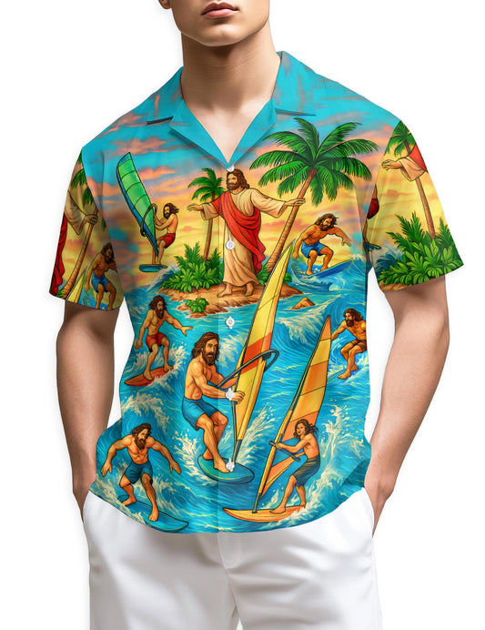 Azhawaiian Funny Jesus Hawaiian Shirt for Men