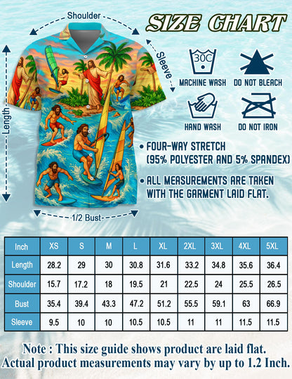 Funny Jesus Hawaiian Shirt for Men, Button Down Aloha Shirt - Azhawaiian