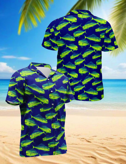 Funny Mahi Mahi Hawaiian Shirt for Men, Button Down Aloha Shirt - Azhawaiian