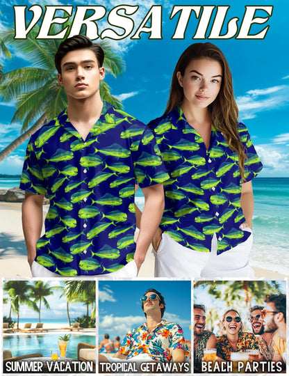 Funny Mahi Mahi Hawaiian Shirt for Men, Button Down Aloha Shirt - Azhawaiian