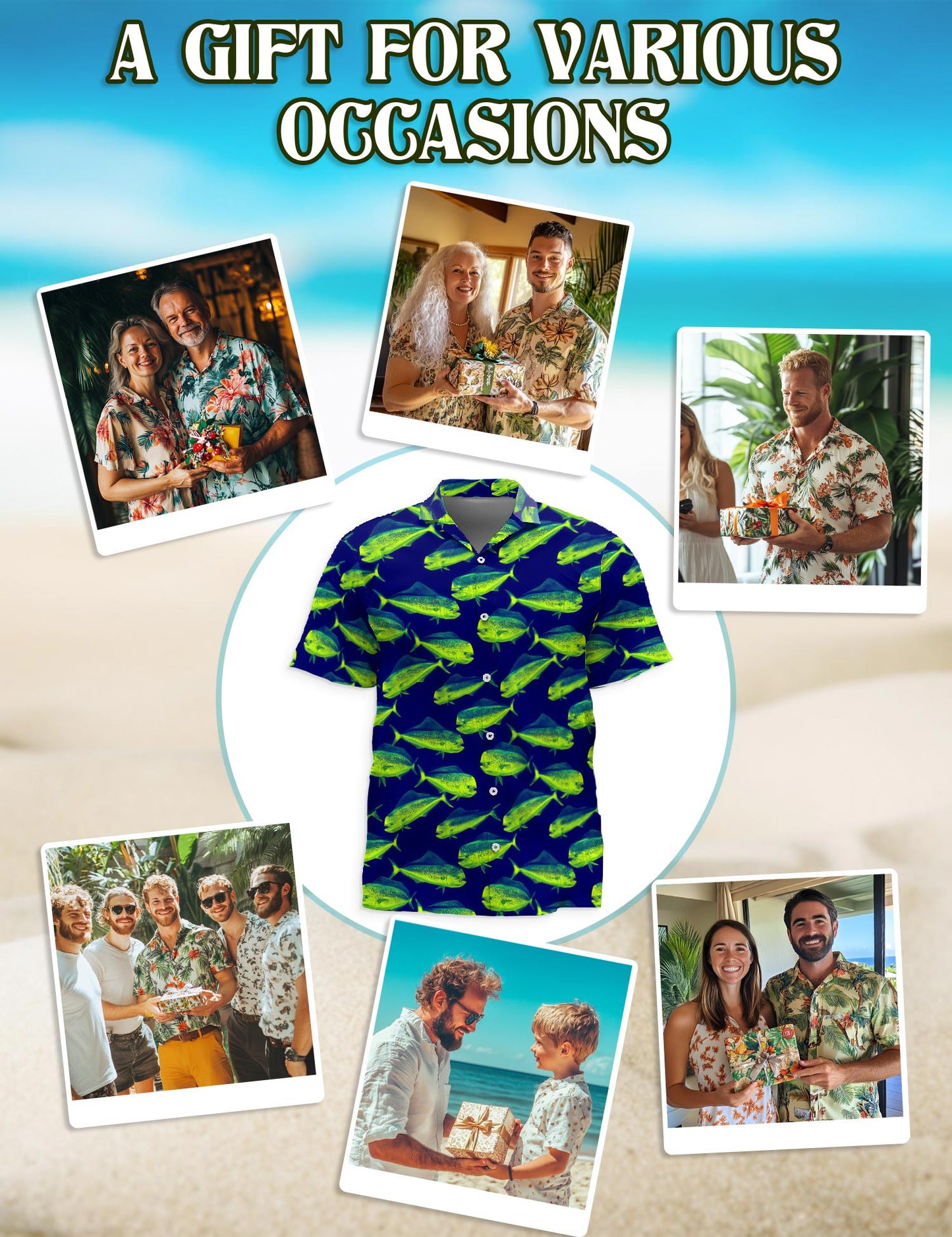 Funny Mahi Mahi Hawaiian Shirt for Men, Button Down Aloha Shirt - Azhawaiian