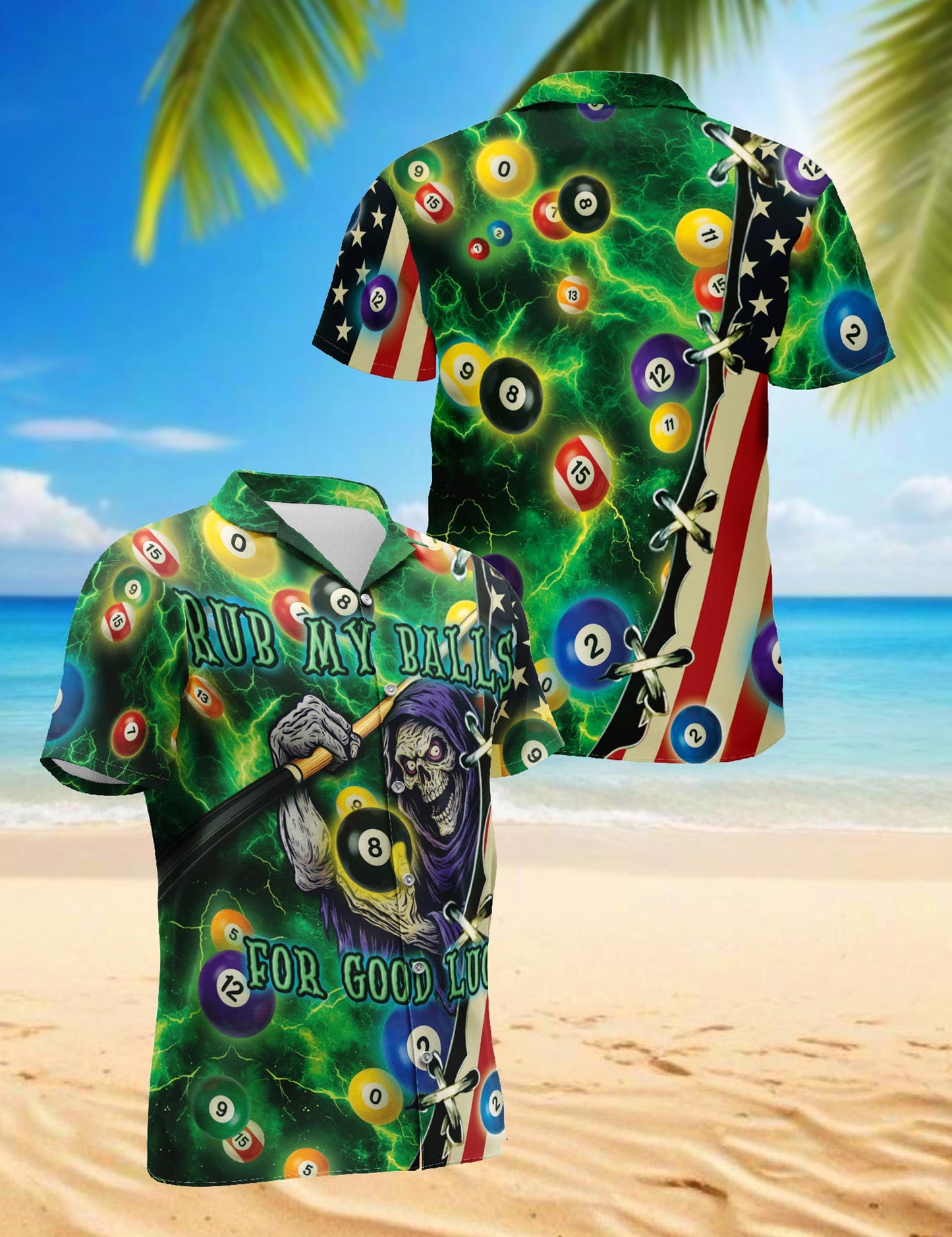 Funny Rub My Balls For Good Luck Hawaiian Shirt for Men, Button Down Aloha Shirt - Azhawaiian