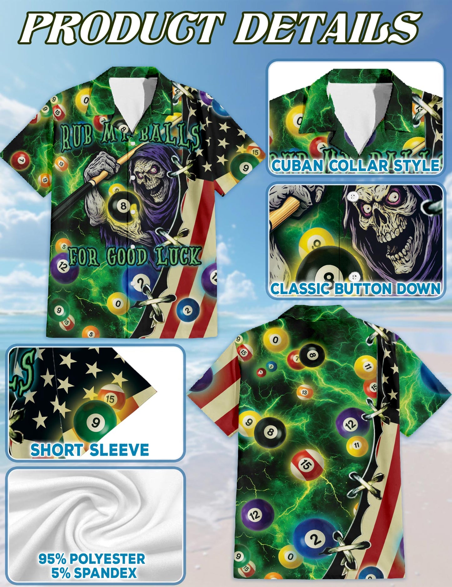 Funny Rub My Balls For Good Luck Hawaiian Shirt for Men, Button Down Aloha Shirt - Azhawaiian