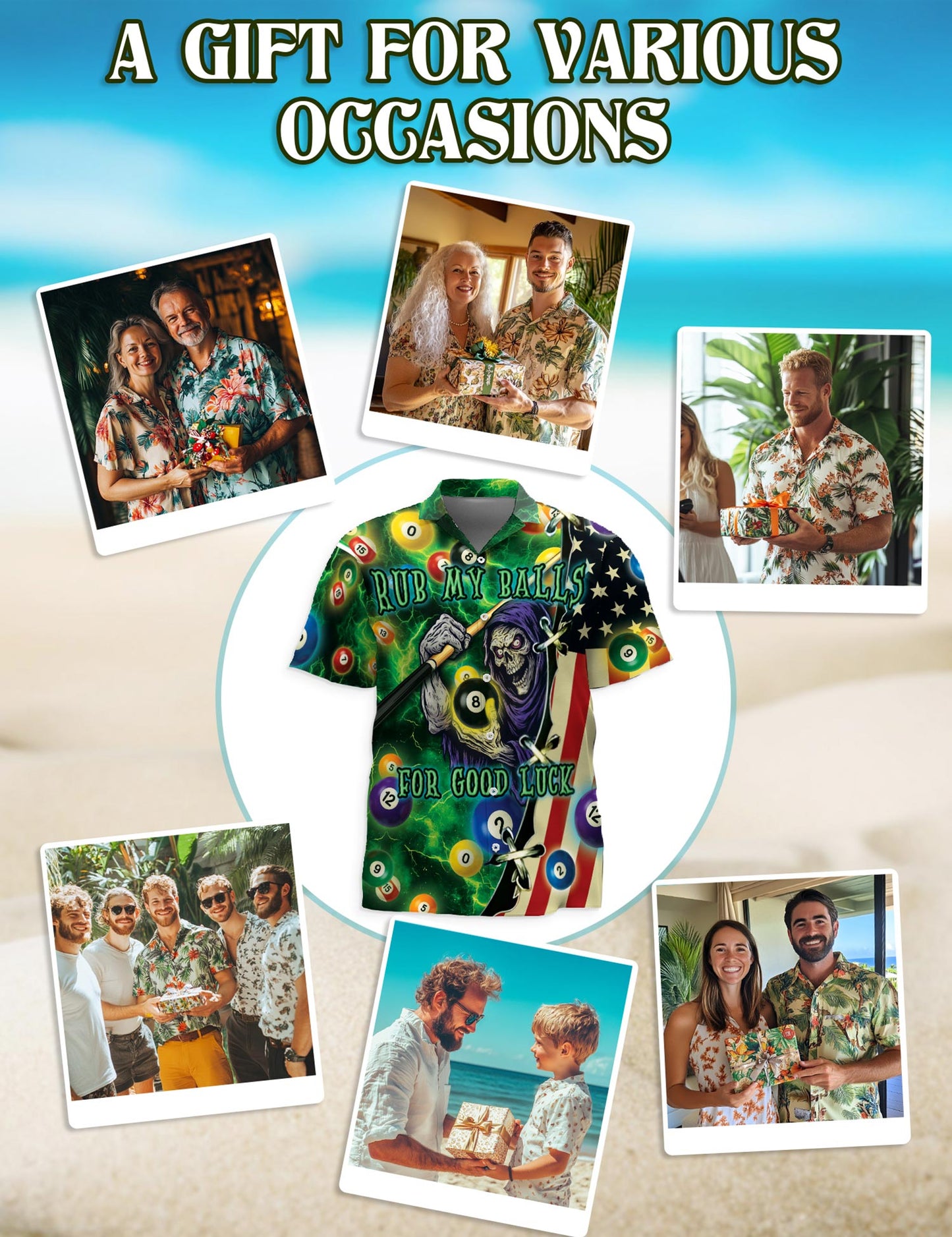 Funny Rub My Balls For Good Luck Hawaiian Shirt for Men, Button Down Aloha Shirt - Azhawaiian