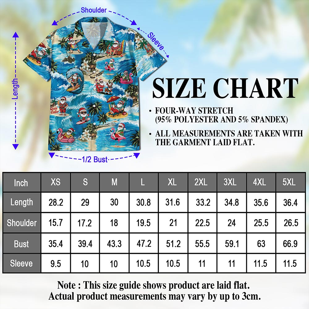 Funny Santa Claus Surfing Dolphin Hawaiian Shirt for Men, Button Down Aloha Shirt - Azhawaiian