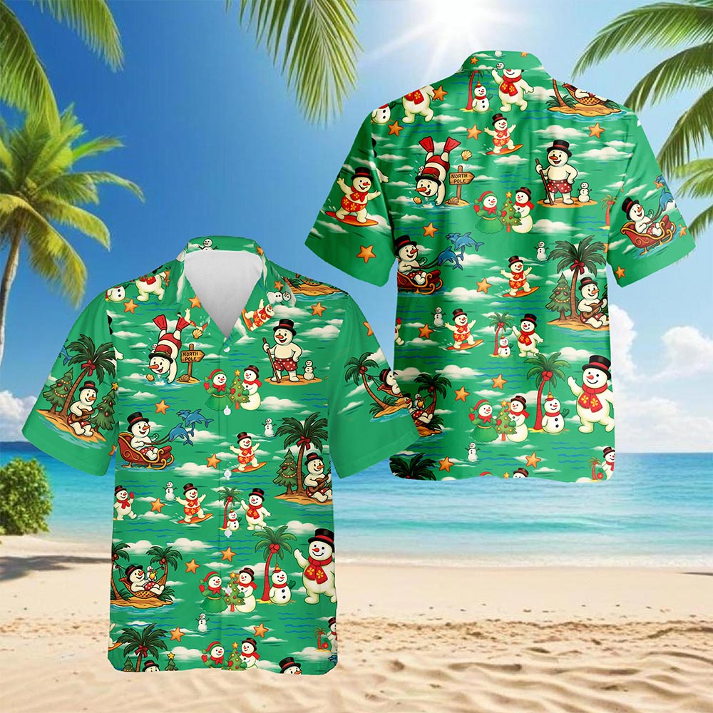 Funny Santa Claus Surfing Hawaiian Shirt for Men, Button Down Aloha Shirt - Azhawaiian