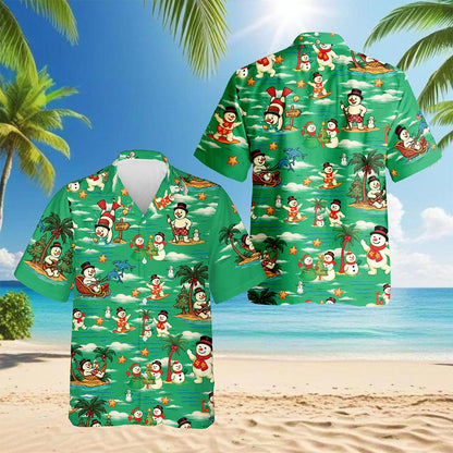 Funny Santa Claus Surfing Hawaiian Shirt for Men, Button Down Aloha Shirt - Azhawaiian