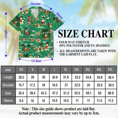 Funny Santa Claus Surfing Hawaiian Shirt for Men, Button Down Aloha Shirt - Azhawaiian