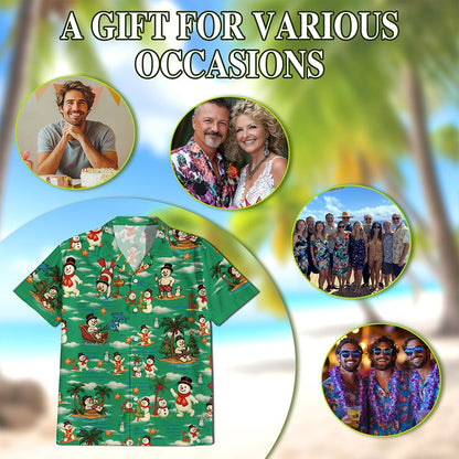 Funny Santa Claus Surfing Hawaiian Shirt for Men, Button Down Aloha Shirt - Azhawaiian