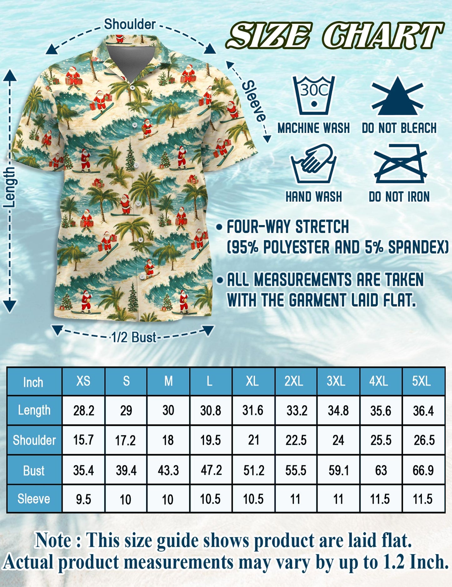 Funny Santa Surfing Hawaiian Shirt for Men, Button Down Aloha Shirt - Azhawaiian