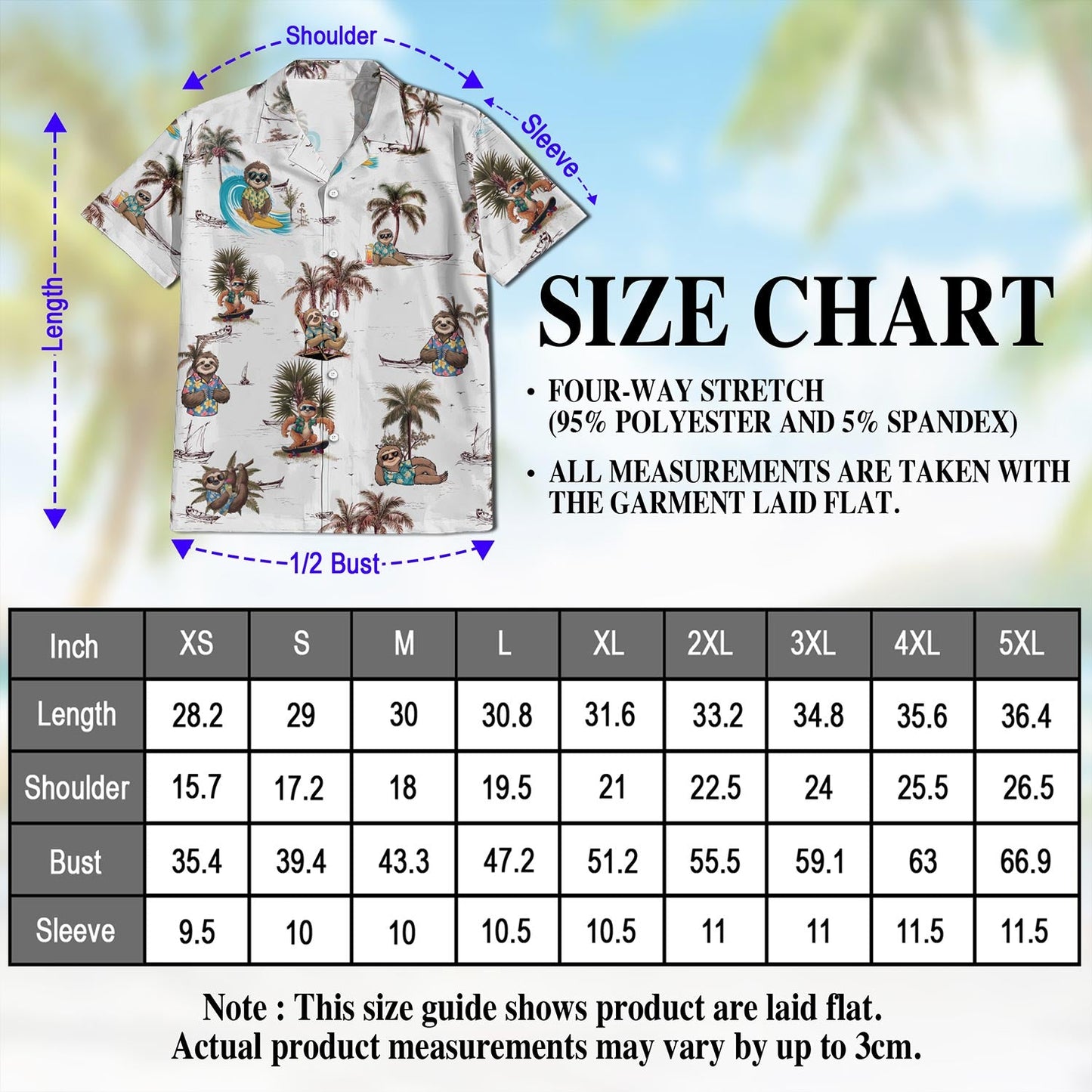 Funny Sloth Pattern Hawaiian Shirt for Men, Button Down Aloha Shirt - Azhawaiian
