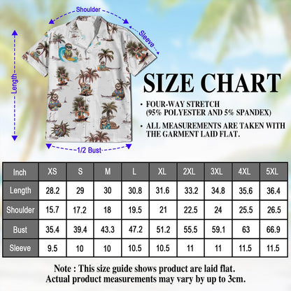 Funny Sloth Pattern Hawaiian Shirt for Men, Button Down Aloha Shirt - Azhawaiian