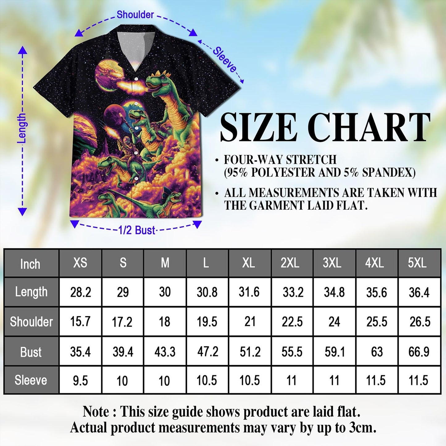 Galaxy Dinosaurs Hawaiian Shirt for Men, Button Down Aloha Shirt - Azhawaiian