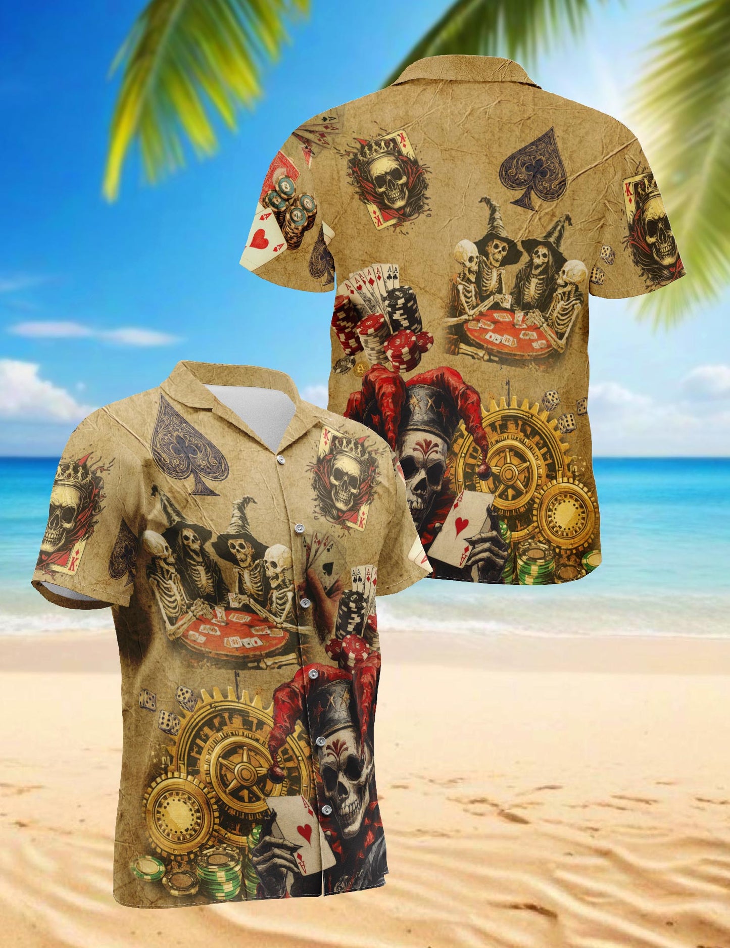 Gambling Hawaiian Shirt for Men, Button Down Aloha Shirt - Azhawaiian
