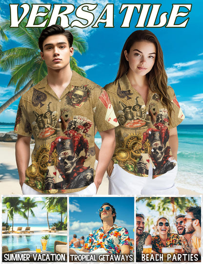 Gambling Hawaiian Shirt for Men, Button Down Aloha Shirt - Azhawaiian