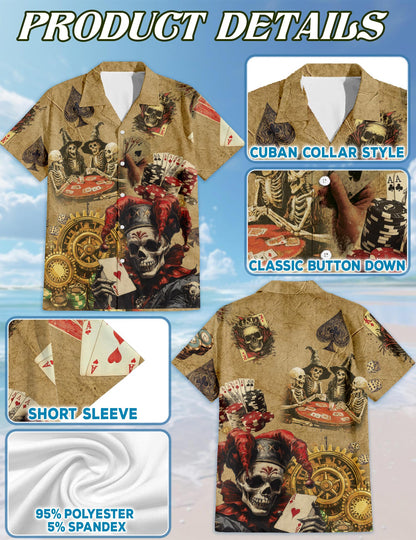 Gambling Hawaiian Shirt for Men, Button Down Aloha Shirt - Azhawaiian
