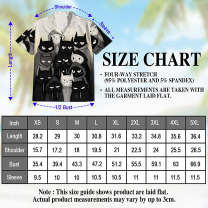 Gangster Cat Hawaiian Shirt for Men, Button Down Aloha Shirt - Azhawaiian