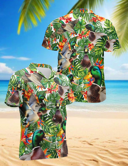 Geese Hawaiian Shirt for Men, Button Down Aloha Shirt - Azhawaiian