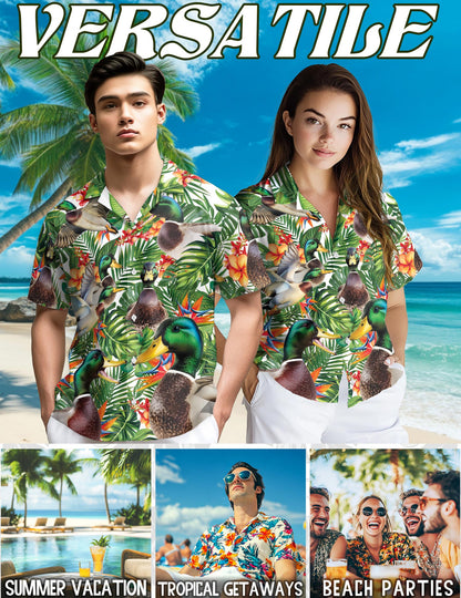 Geese Hawaiian Shirt for Men, Button Down Aloha Shirt - Azhawaiian