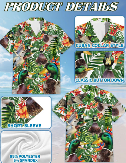 Geese Hawaiian Shirt for Men, Button Down Aloha Shirt - Azhawaiian