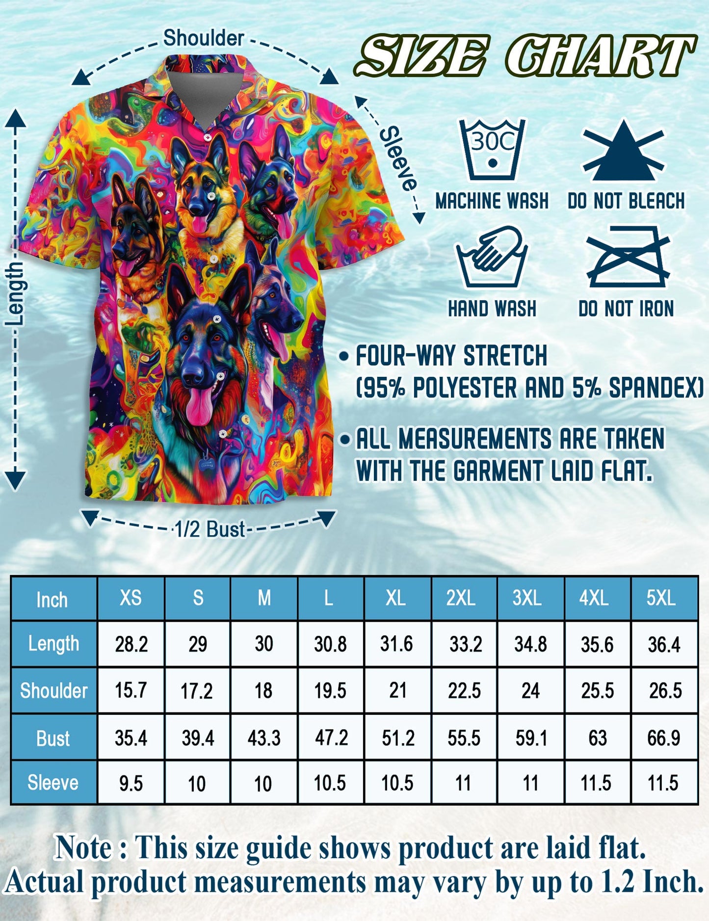 German Shepherd Dog Hawaiian Shirt for Men, Button Down Aloha Shirt - Azhawaiian