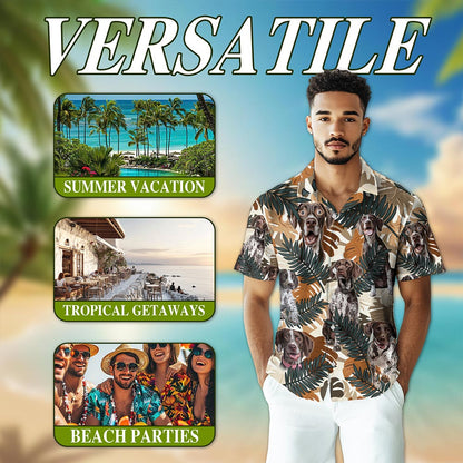 German Shorthaired Pointer Hawaiian Shirt for Men, Button Down Aloha Shirt - Azhawaiian