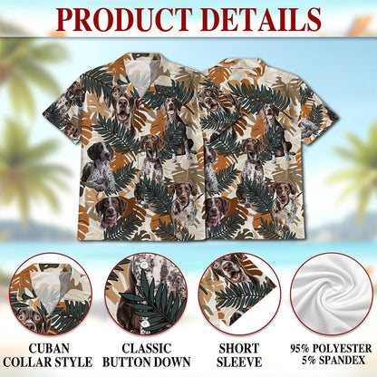 German Shorthaired Pointer Hawaiian Shirt for Men, Button Down Aloha Shirt - Azhawaiian