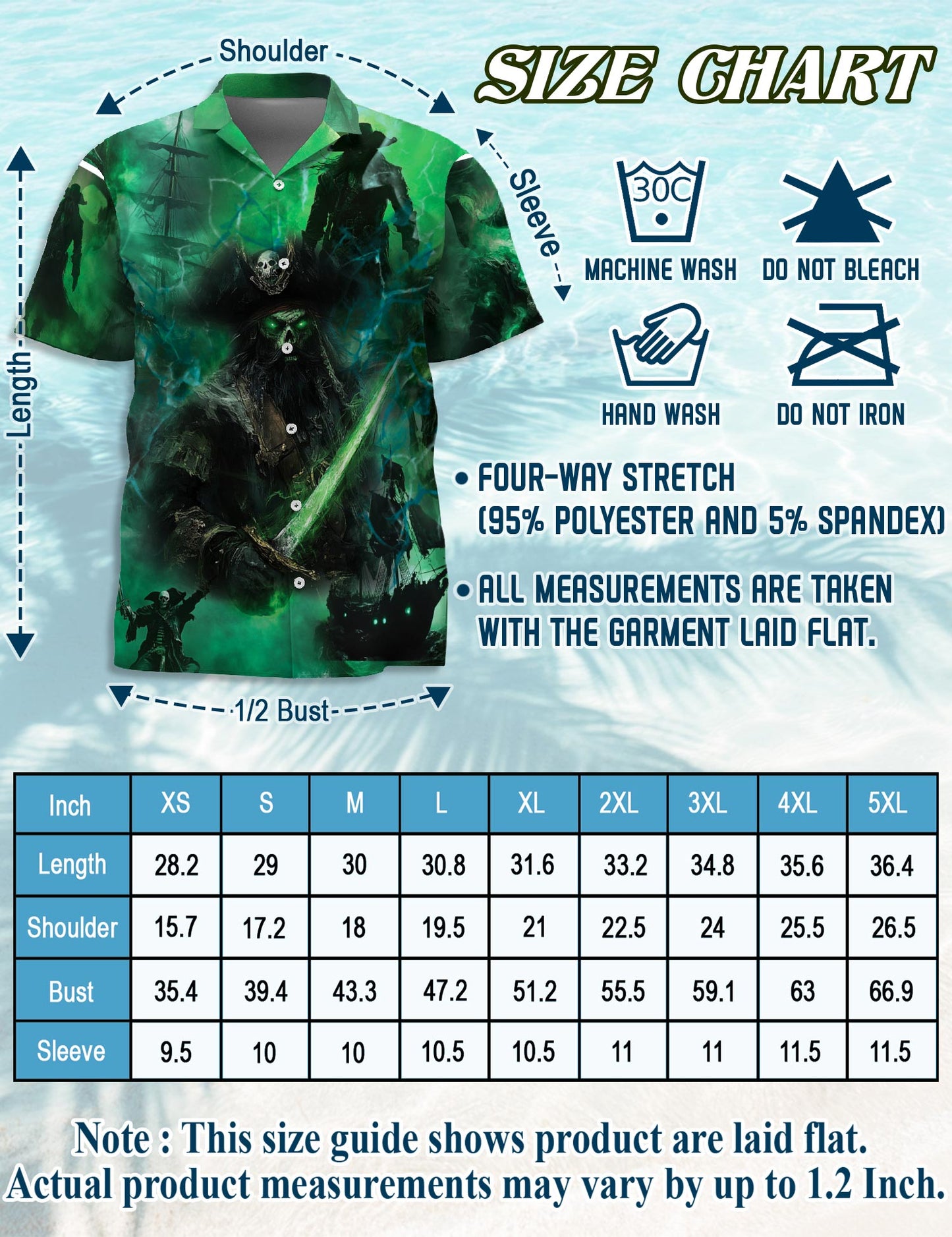 Ghost Pirate Ship Hawaiian Shirt for Men, Button Down Aloha Shirt - Azhawaiian