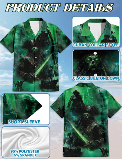 Ghost Pirate Ship Hawaiian Shirt for Men, Button Down Aloha Shirt - Azhawaiian