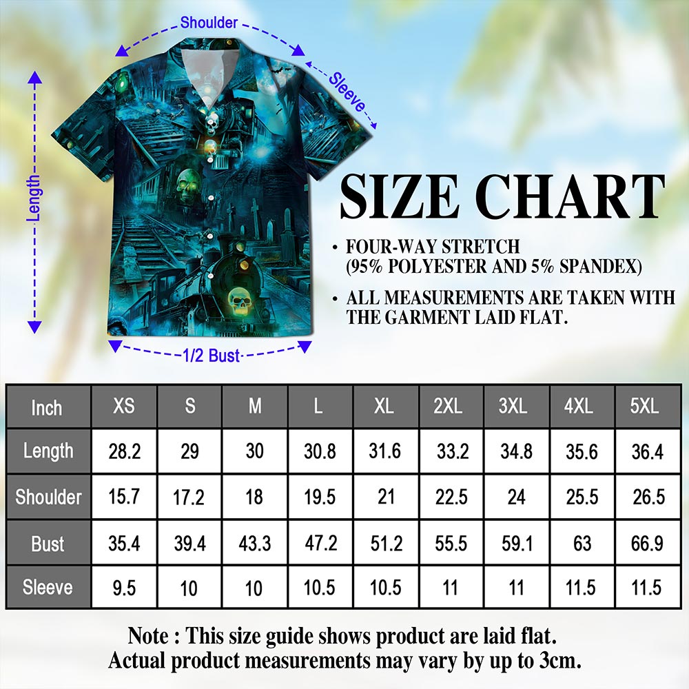 Ghost Train Hawaiian Shirt for Men, Button Down Aloha Shirt - Azhawaiian
