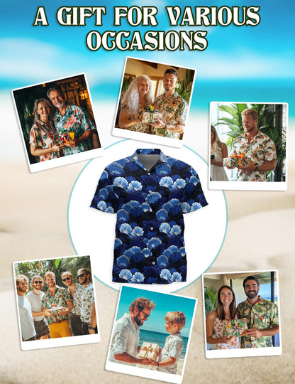 Ginkgo Leaves Art Deco Hawaiian Shirt for Men, Button Down Aloha Shirt - Azhawaiian