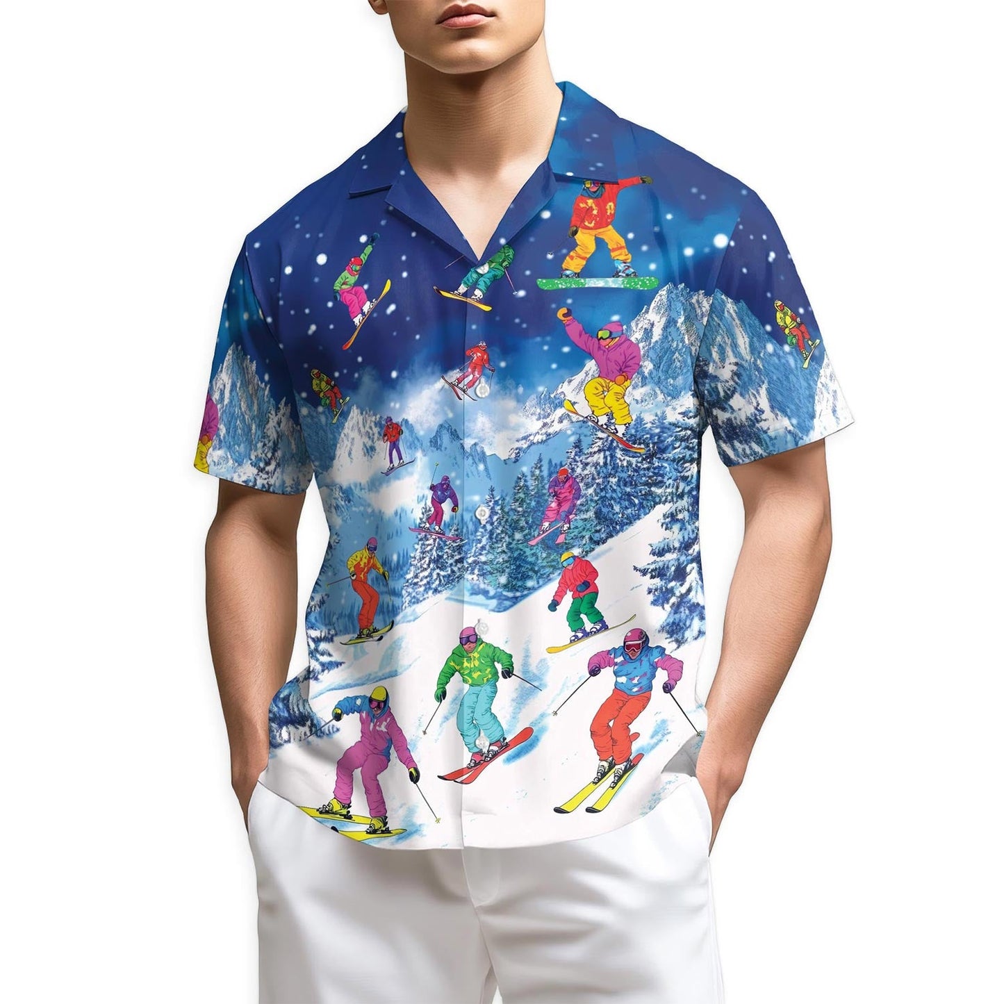 Azhawaiian Go Skiing This Winter Hawaiian Shirt for Men