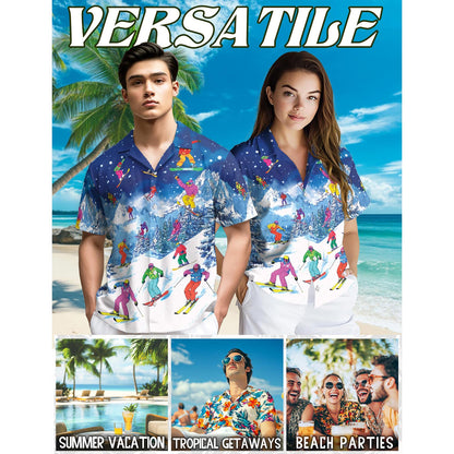 Go Skiing This Winter Hawaiian Shirt for Men, Button Down Aloha Shirt - Azhawaiian