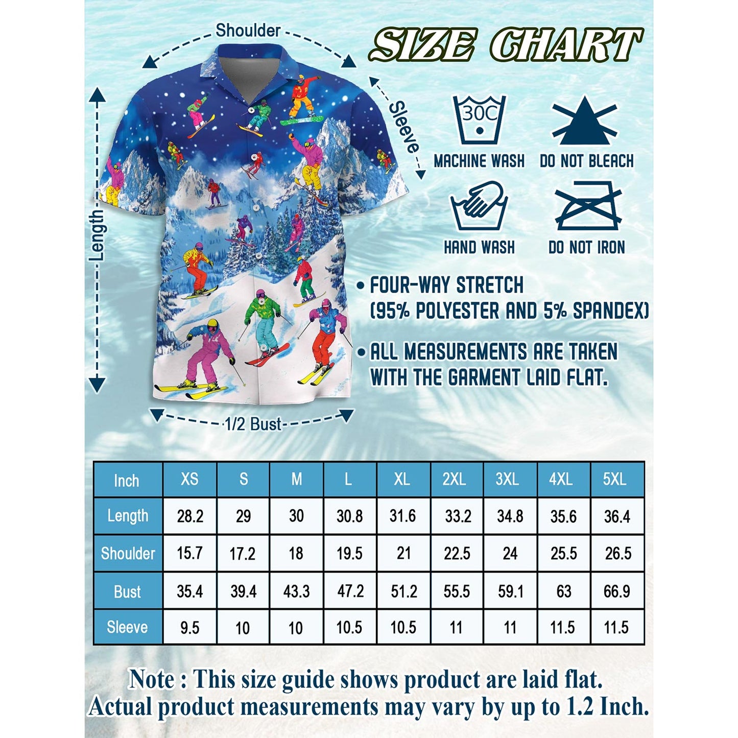 Go Skiing This Winter Hawaiian Shirt for Men, Button Down Aloha Shirt - Azhawaiian