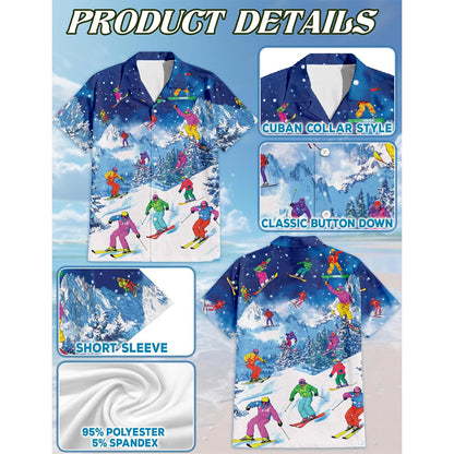 Go Skiing This Winter Hawaiian Shirt for Men, Button Down Aloha Shirt - Azhawaiian