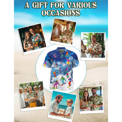 Go Skiing This Winter Hawaiian Shirt for Men, Button Down Aloha Shirt - Azhawaiian