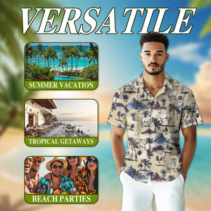 Goat Island Hawaiian Shirt for Men, Button Down Aloha Shirt - Azhawaiian