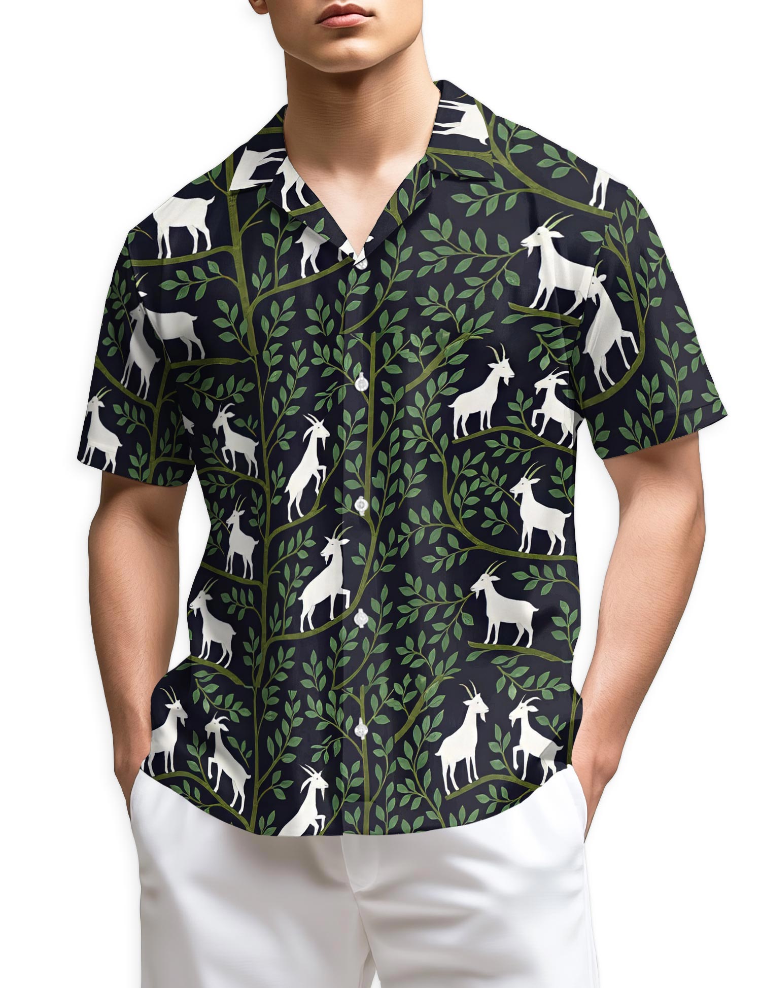 Azhawaiian Goat Vines Hawaiian Shirt for Men