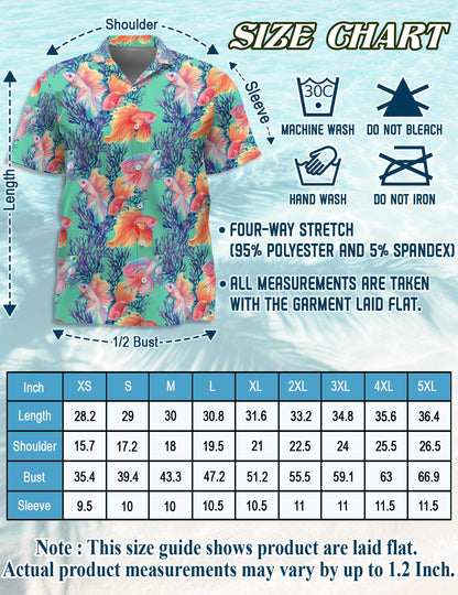 Golden Fish Hawaiian Shirt for Men, Button Down Aloha Shirt - Azhawaiian