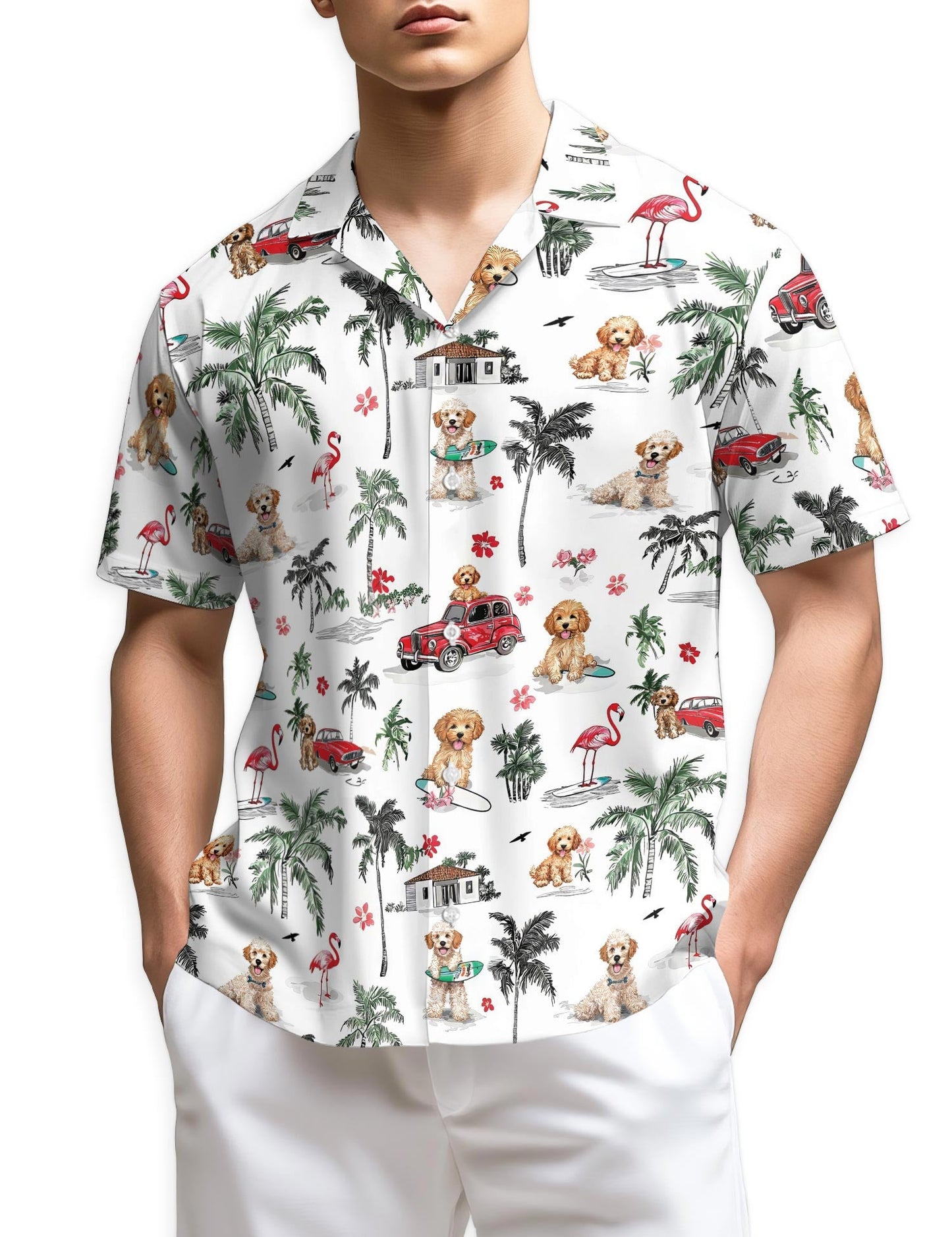 Azhawaiian Goldendoodle Hawaiian Shirt for Men