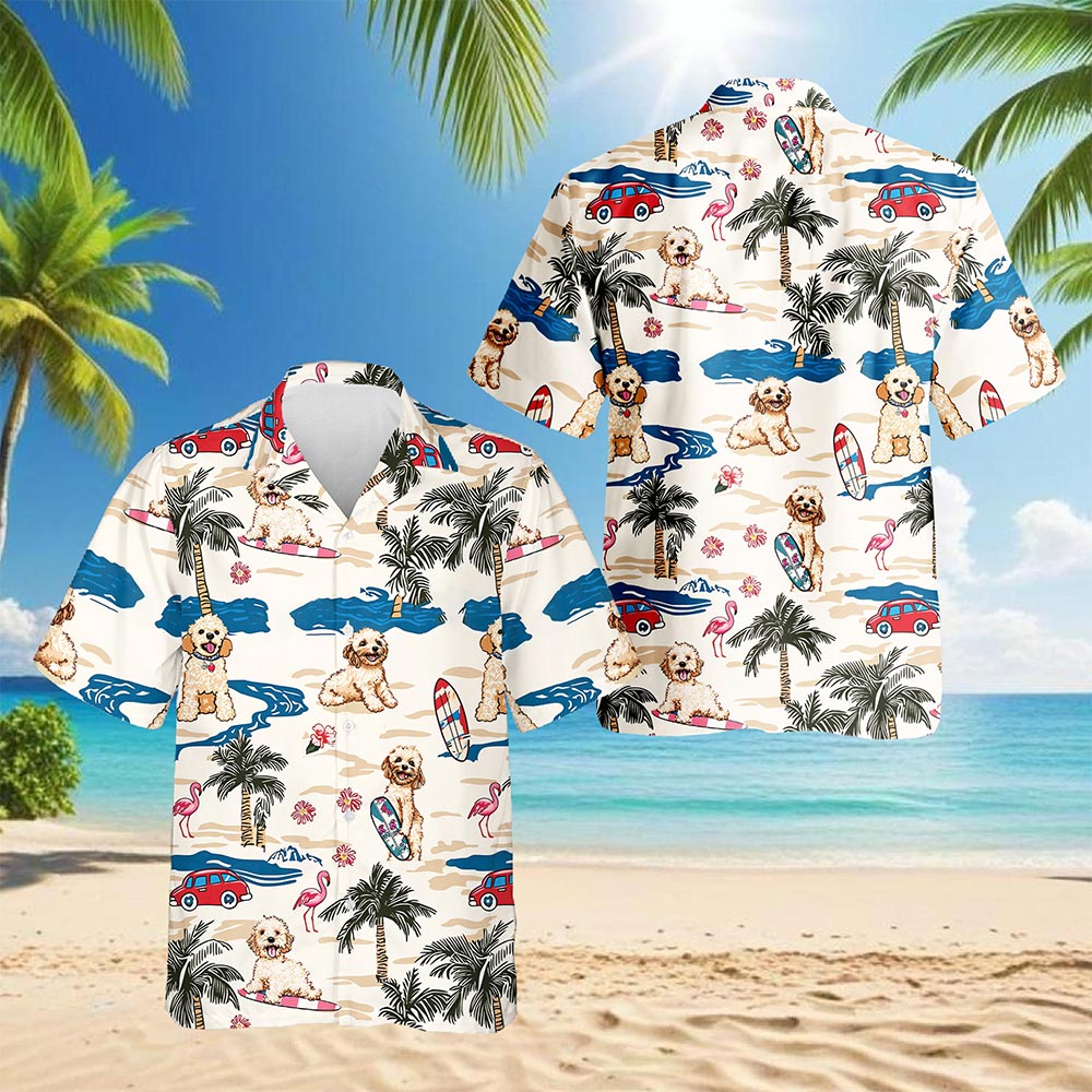 Goldendoodle Hawaiian Shirt for Men, Button Down Aloha Shirt - Azhawaiian