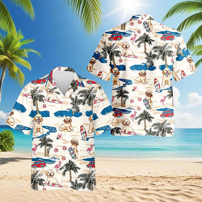 Goldendoodle Hawaiian Shirt for Men, Button Down Aloha Shirt - Azhawaiian