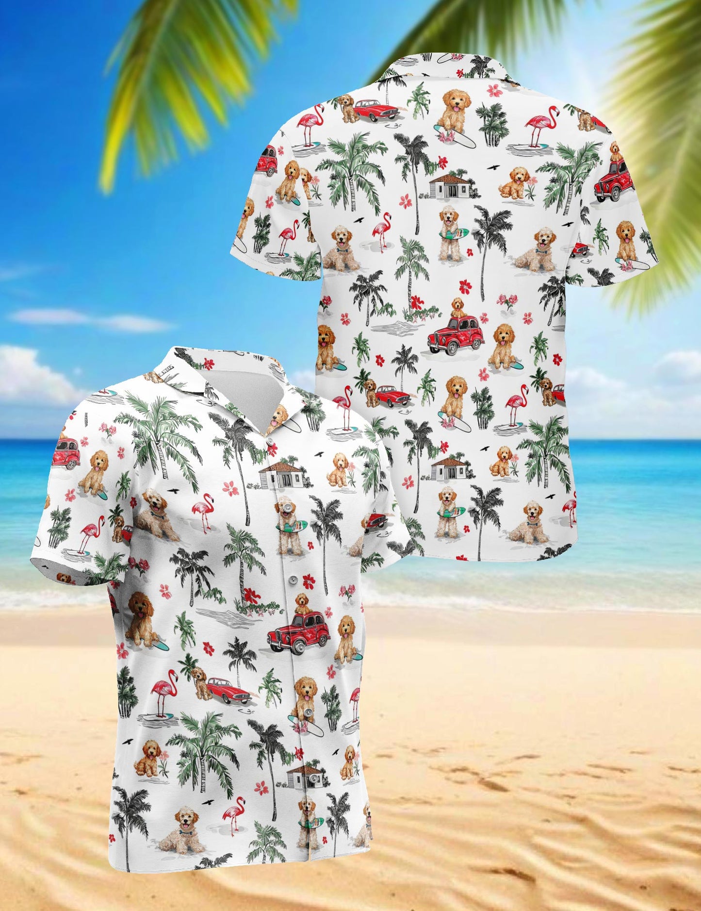 Goldendoodle Hawaiian Shirt for Men, Button Down Aloha Shirt - Azhawaiian