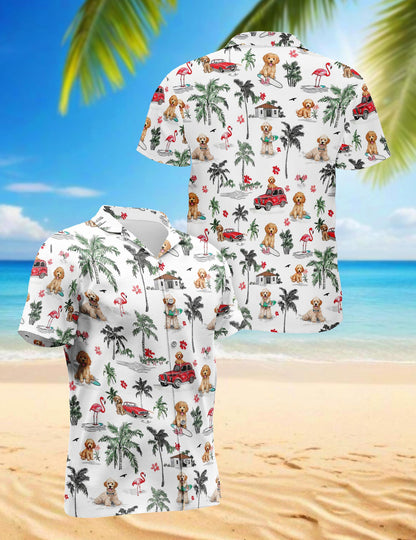 Goldendoodle Hawaiian Shirt for Men, Button Down Aloha Shirt - Azhawaiian