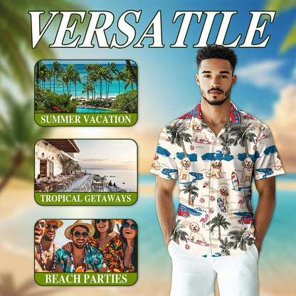 Goldendoodle Hawaiian Shirt for Men, Button Down Aloha Shirt - Azhawaiian