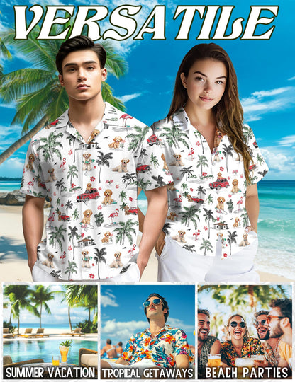 Goldendoodle Hawaiian Shirt for Men, Button Down Aloha Shirt - Azhawaiian