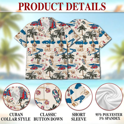 Goldendoodle Hawaiian Shirt for Men, Button Down Aloha Shirt - Azhawaiian