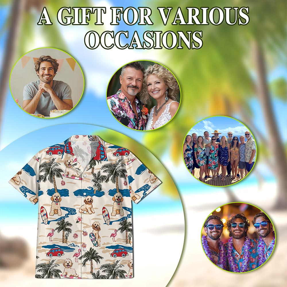 Goldendoodle Hawaiian Shirt for Men, Button Down Aloha Shirt - Azhawaiian